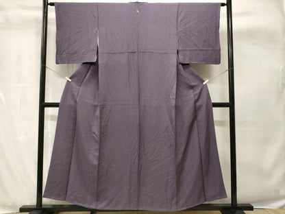 平和屋着物■上質な色無地　霞地紋　青紫色　正絹　逸品　CABH8937ev