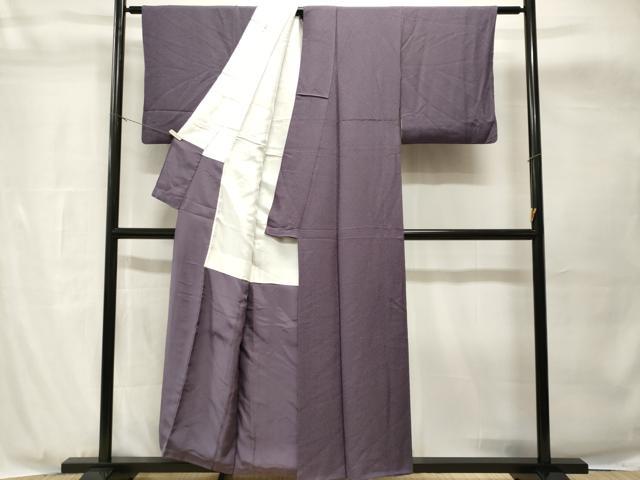 平和屋着物■上質な色無地　霞地紋　青紫色　正絹　逸品　CABH8937ev