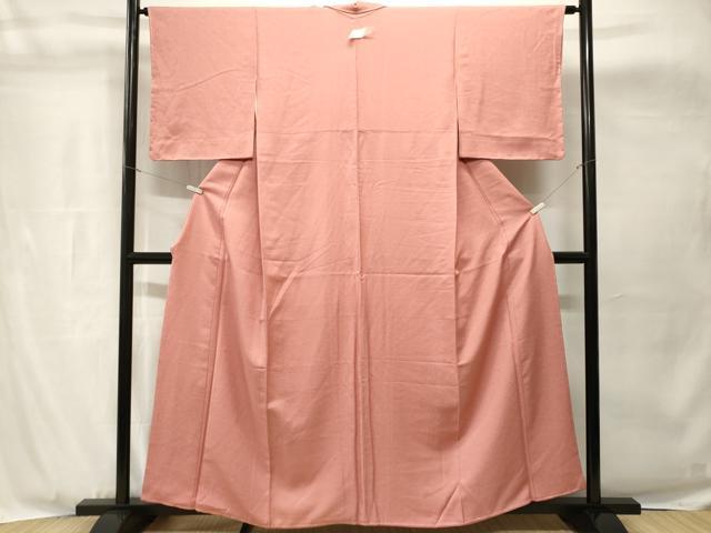 平和屋着物■上質な色無地　菊尽くし地紋　紅梅色　正絹　逸品　CABH8939ev