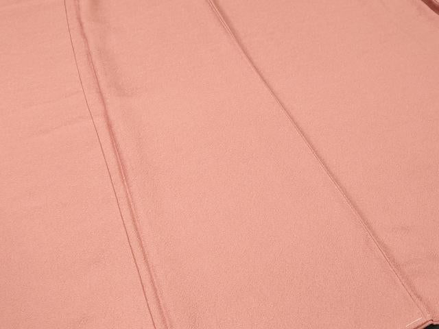平和屋着物■上質な色無地　菊尽くし地紋　紅梅色　正絹　逸品　CABH8939ev