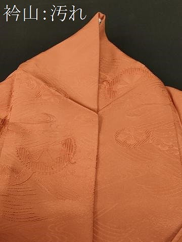 平和屋着物■上質な色無地　立波片輪車地紋　肉桂色　正絹　逸品　CABH8943ev