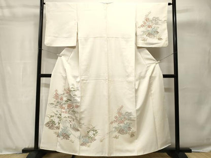 平和屋着物■訪問着　駒刺繍　立波松楓文　　正絹　逸品　CABH8950ev