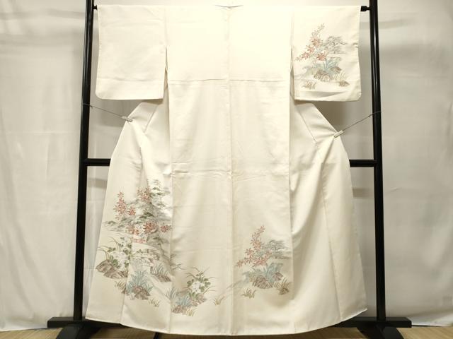 平和屋着物■訪問着　駒刺繍　立波松楓文　　正絹　逸品　CABH8950ev