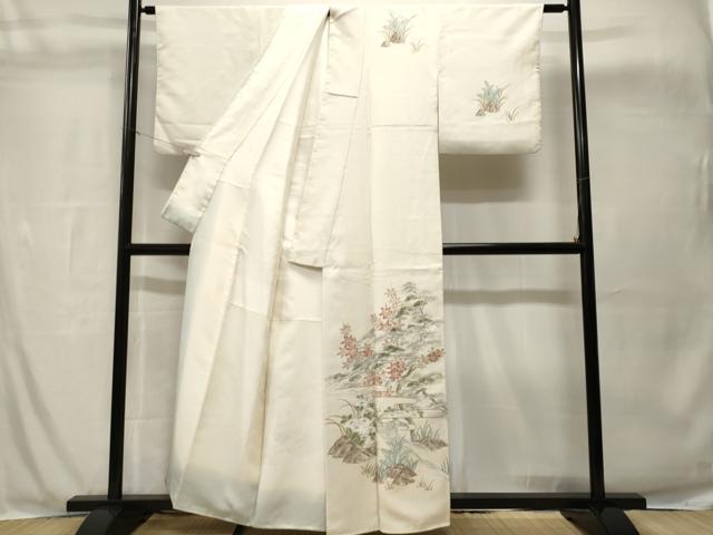 平和屋着物■訪問着　駒刺繍　立波松楓文　　正絹　逸品　CABH8950ev