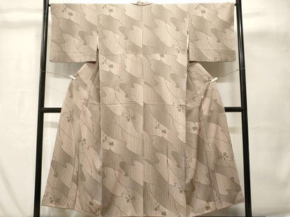 平和屋着物■上質な小紋　枝花文　正絹　逸品　CABH8959ev