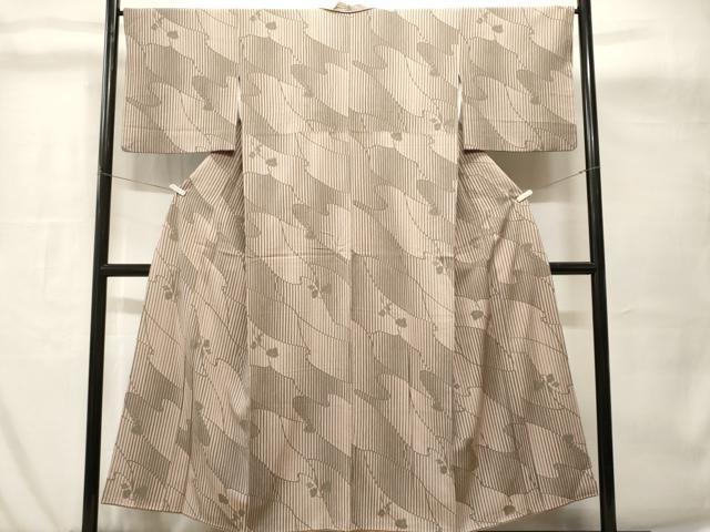 平和屋着物■上質な小紋　枝花文　正絹　逸品　CABH8959ev