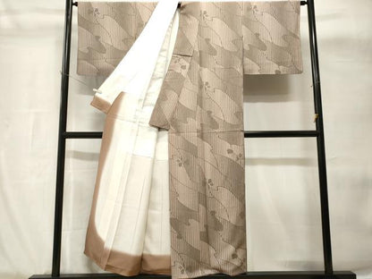 平和屋着物■上質な小紋　枝花文　正絹　逸品　CABH8959ev