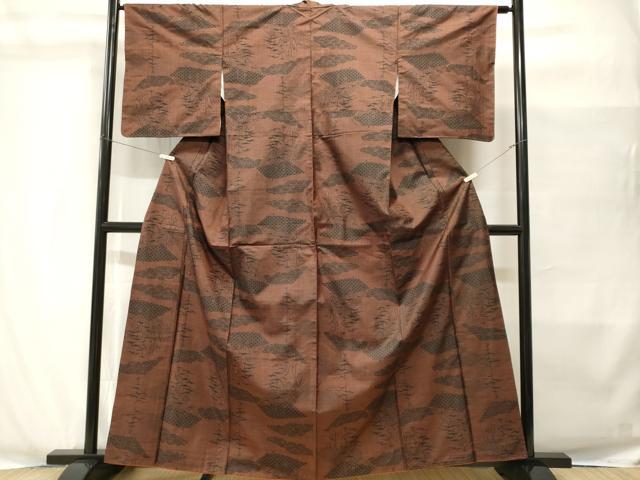 平和屋着物■本場大島紬　7マルキ　吉祥枝葉文　正絹　逸品　CABH8982ev