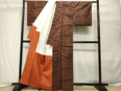 平和屋着物■本場大島紬　7マルキ　吉祥枝葉文　正絹　逸品　CABH8982ev