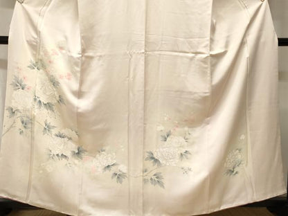平和屋着物■訪問着　刺繍　枝花文　暈し染め　正絹　逸品　CABH8987ev