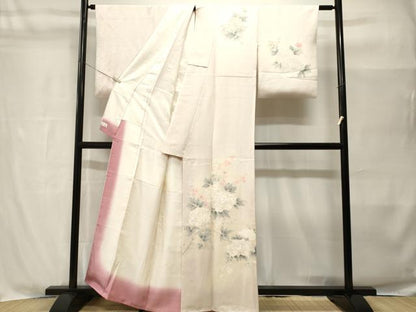 平和屋着物■訪問着　刺繍　枝花文　暈し染め　正絹　逸品　CABH8987ev