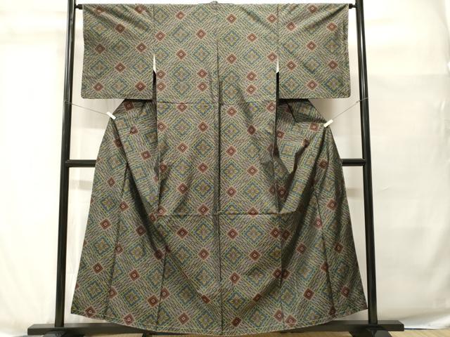 平和屋着物■本場大島紬　花菱文　正絹　逸品　CABH8988ev