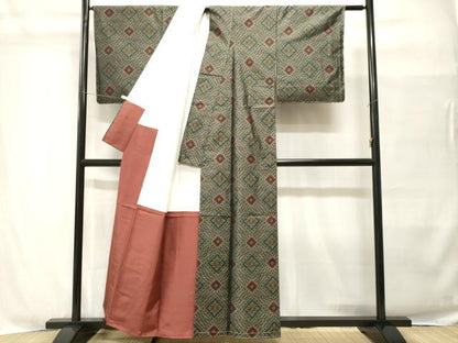 平和屋着物■本場大島紬　花菱文　正絹　逸品　CABH8988ev