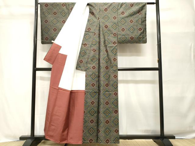 平和屋着物■本場大島紬　花菱文　正絹　逸品　CABH8988ev