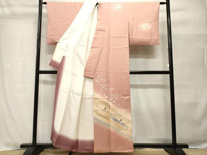 平和屋着物■訪問着　人物風景文　暈し染め　金彩　正絹　逸品　CABH8989ev
