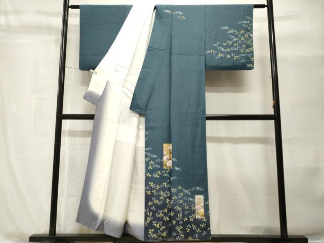平和屋着物■訪問着　色紙草花文　金銀彩　正絹　逸品　CABH8992ev