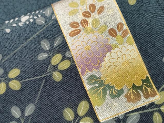 平和屋着物■訪問着　色紙草花文　金銀彩　正絹　逸品　CABH8992ev