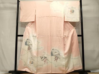 平和屋着物■訪問着　唐子　番傘　暈し染め　正絹　逸品　CABH8994ev