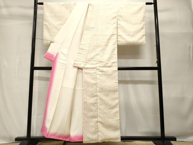 平和屋着物■上質な小紋　亀甲重ね文　正絹　逸品　CABH8995ev