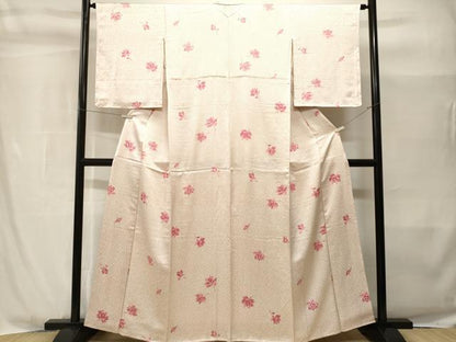 平和屋着物■上質な小紋　舞花文　正絹　逸品　CABH8996ev
