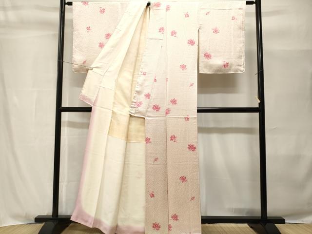 平和屋着物■上質な小紋　舞花文　正絹　逸品　CABH8996ev
