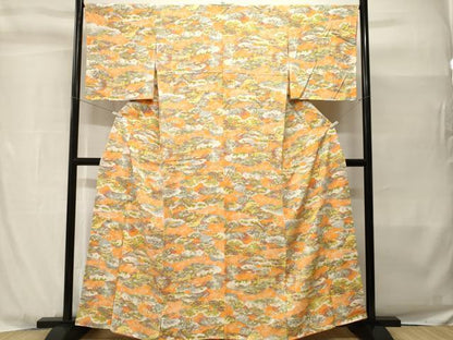 平和屋着物■上質な小紋　雲重ね人物風景文　正絹　逸品　CABH8997ev
