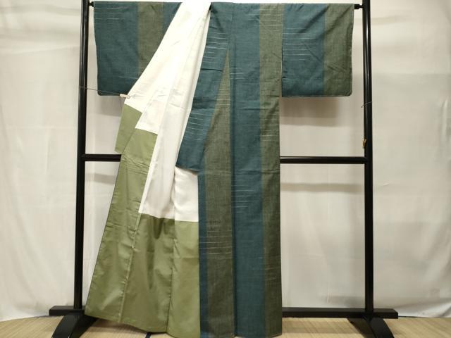 平和屋着物■上質な紬　間道　正絹　逸品　CABH9003ev