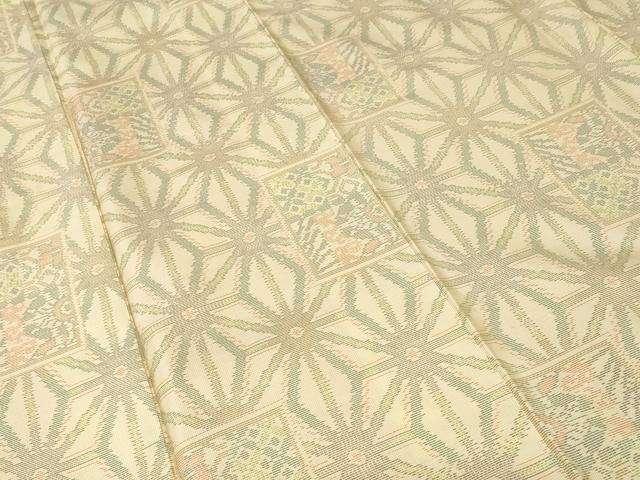 平和屋着物■本場大島紬　白大島　麻の葉色紙文　正絹　逸品　CABH9012ev