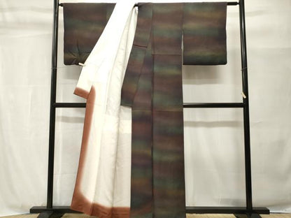 平和屋着物■上質な小紋　霞文　暈し染め　正絹　逸品　CABH9013ev