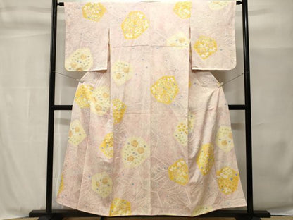 平和屋着物■上質な小紋　絞り　切嵌花文　暈し染め　正絹　逸品　CABH9014ev