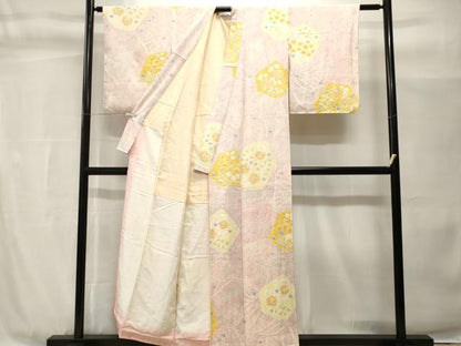 平和屋着物■上質な小紋　絞り　切嵌花文　暈し染め　正絹　逸品　CABH9014ev