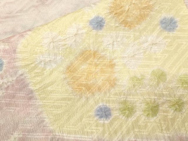 平和屋着物■上質な小紋　絞り　切嵌花文　暈し染め　正絹　逸品　CABH9014ev
