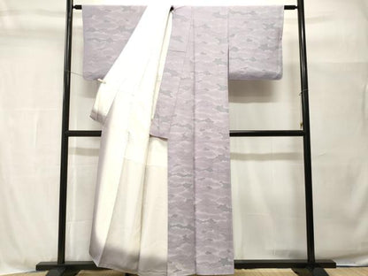 平和屋着物■上質な小紋　雲重ね芝草文　暈し染め　正絹　逸品　CABH9021ev
