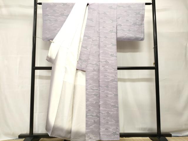 平和屋着物■上質な小紋　雲重ね芝草文　暈し染め　正絹　逸品　CABH9021ev