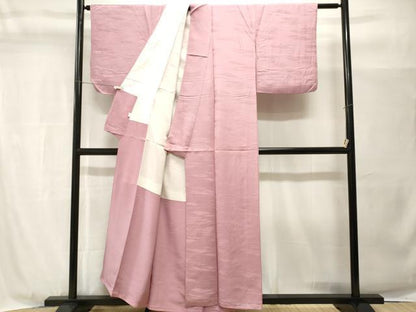 平和屋着物■上質な色無地　吉祥地紋　梅鼠色　正絹　逸品　CABH9024ev