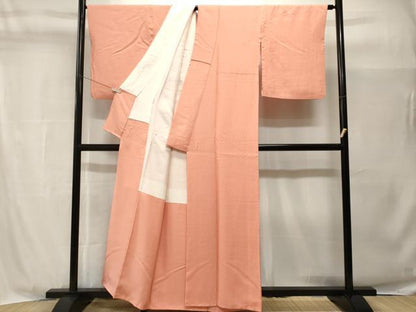 平和屋着物■上質な色無地　紗綾形地紋　深支子色　正絹　逸品　CABH9026ev