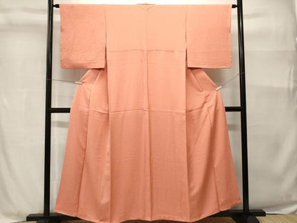 平和屋着物■上質な色無地　菊地紋　深支子色　正絹　逸品　CABH9027ev
