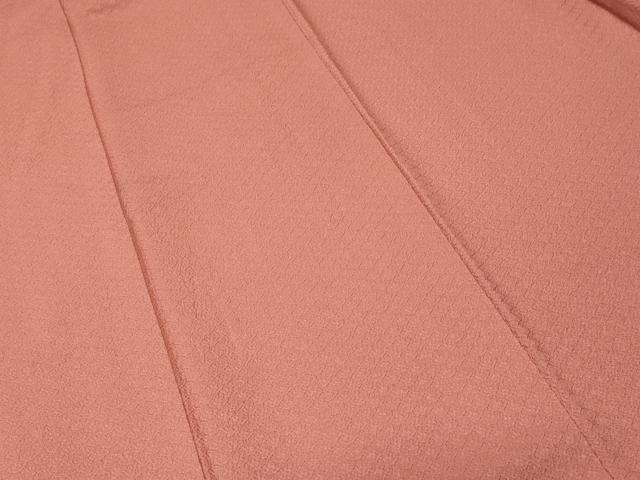 平和屋着物■上質な色無地　蜀江地紋　真赭色　正絹　逸品　CABH9028ev