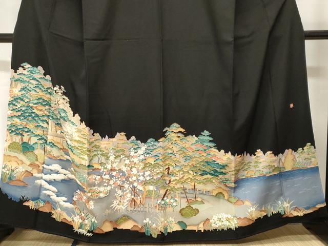 平和屋着物■豪華黒留袖　作家物　御所解文　暈し染め　正絹　逸品　CABH9040ev