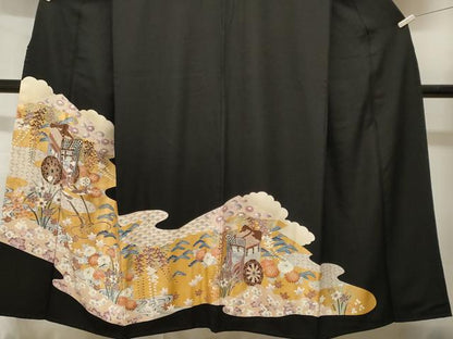 平和屋着物■豪華黒留袖　御所土器吉祥花文　金彩　正絹　逸品　CABH9043ev