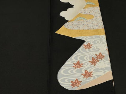 平和屋着物■豪華黒留袖　御所土器吉祥花文　金彩　正絹　逸品　CABH9043ev