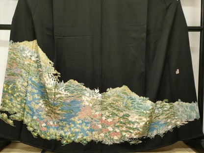 平和屋着物■豪華黒留袖　作家物　御所解文　正絹　逸品　CABH9061ev