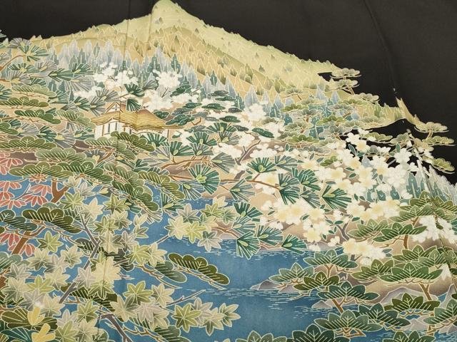 平和屋着物■豪華黒留袖　作家物　御所解文　正絹　逸品　CABH9061ev