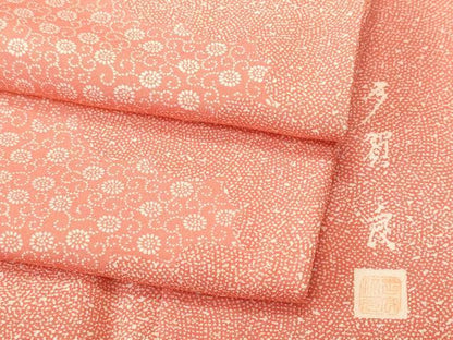 平和屋着物■訪問着　江戸小紋　夕賀良作　遠山雲取り文　寄せ小紋柄　正絹　逸品　CABH9064ev