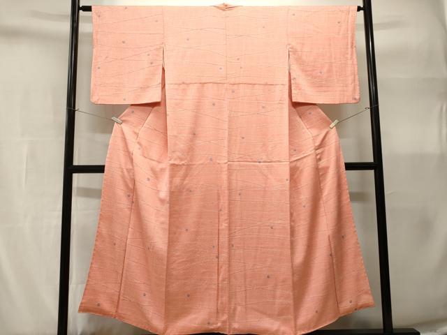 平和屋着物■上質な小紋　絞り　横段丸文　正絹　逸品　CABH9067ev