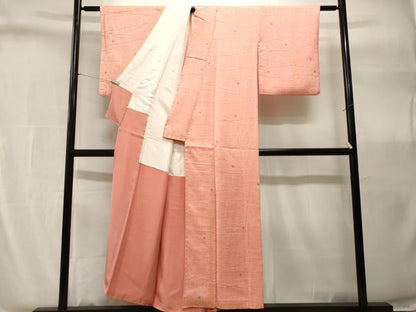 平和屋着物■上質な小紋　絞り　横段丸文　正絹　逸品　CABH9067ev