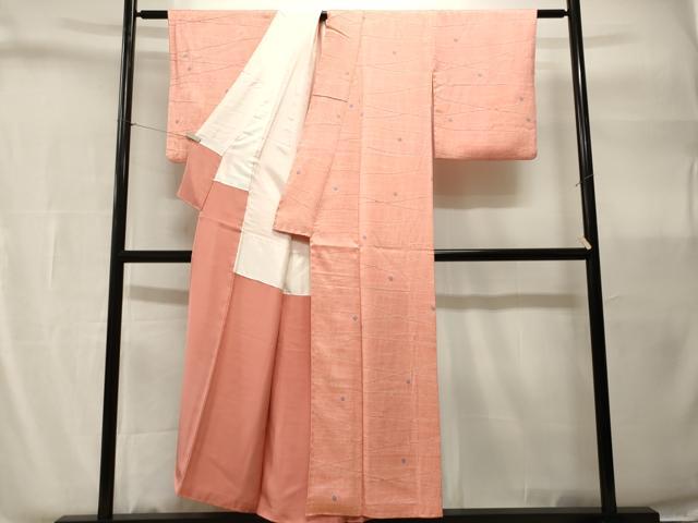 平和屋着物■上質な小紋　絞り　横段丸文　正絹　逸品　CABH9067ev