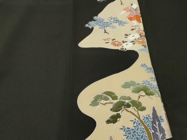 平和屋着物■豪華黒留袖　作家物　人物風景文　金彩　正絹　逸品　CABH9070ev
