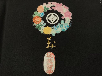 平和屋着物■豪華黒留袖　風景文　松花文　金彩　正絹　逸品　CABH9079ev