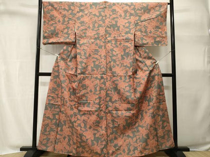 平和屋着物■上質な紬　枝桐文　正絹　逸品　CABH9082ev